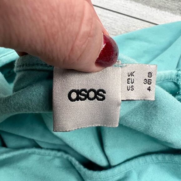 ASOS Aqua Blue Scoop Neck Bodycon Mini Dress – Size 4 - Picture 5 of 7